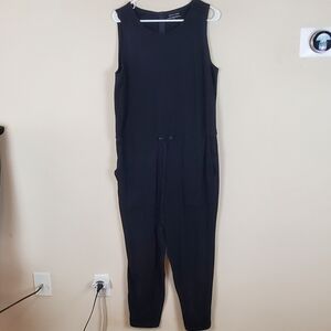 Eileen Fisher Black Sleeveless Drawstring Jumpsuit Size Large